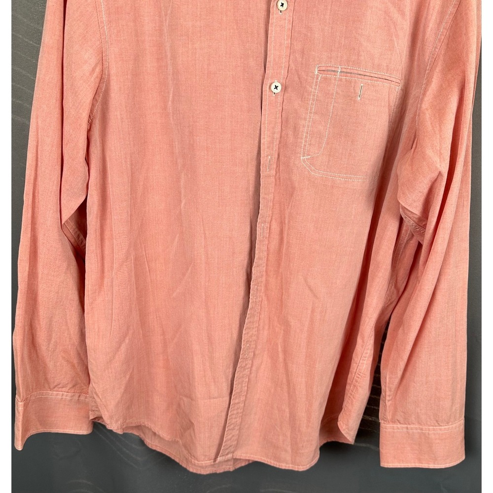 Tommy Bahama Jeans Mens Island Modern Fit Coral Pink Tencel Cotton Shirt L - Picture 3 of 7